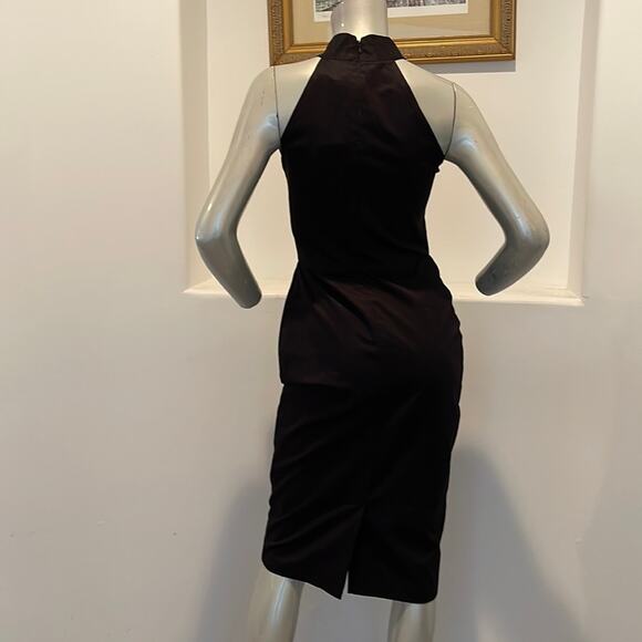 Wolf & Whistle London Halter Sheath Dress Red Jacquard size - Picture 4 of 11